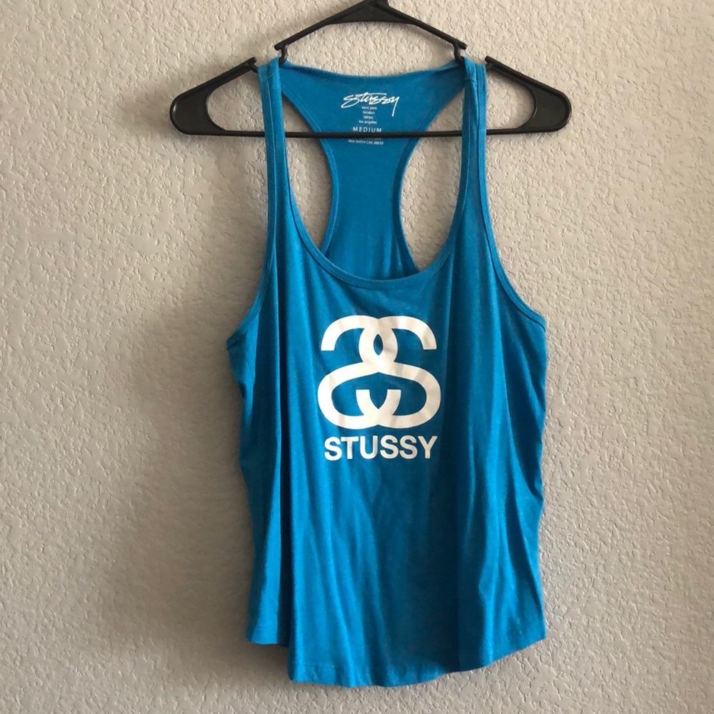 Blue Stussy tank top